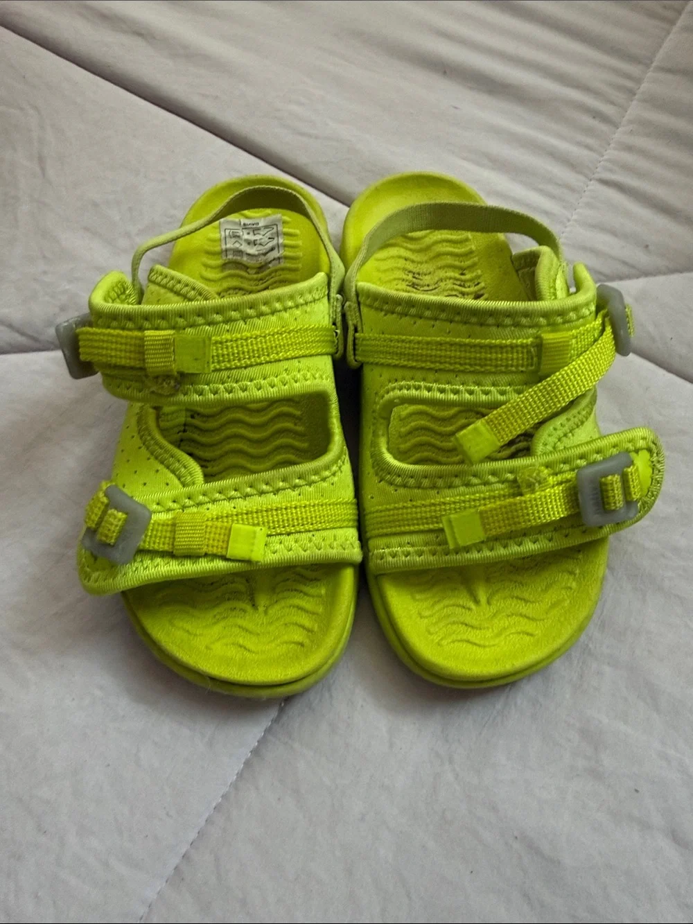 Native Kids Neon Lime Adjustable Strap Sandals